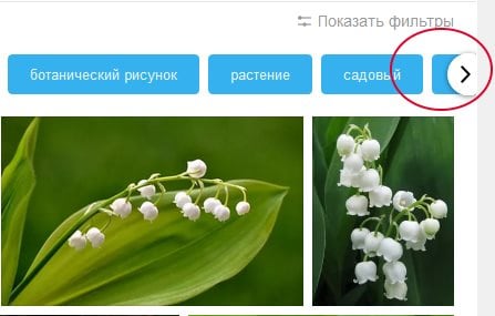 Yandex'deki diğer filtreleri görüntülemek için ok