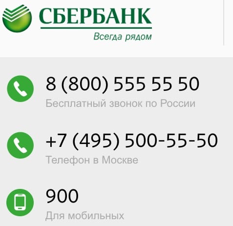 Müşteriler için Sberbank telefonları