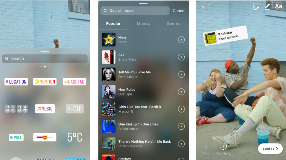 Instagram Hikayeleri Android'de fotoğraf ve videolara müzik ekle