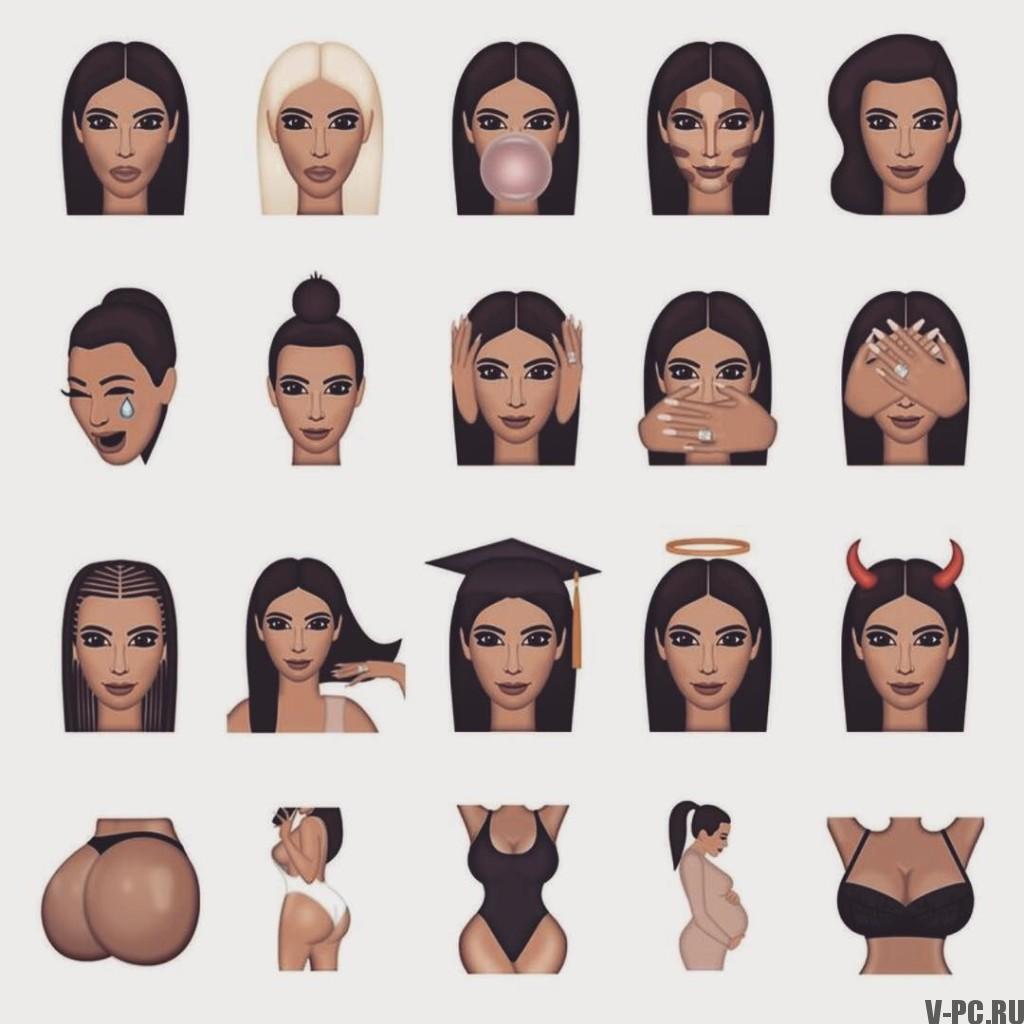 Kim Kardashian'dan Instagram için Kimoji