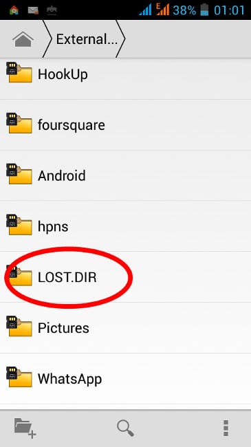Android Lost.Dir Klasörü