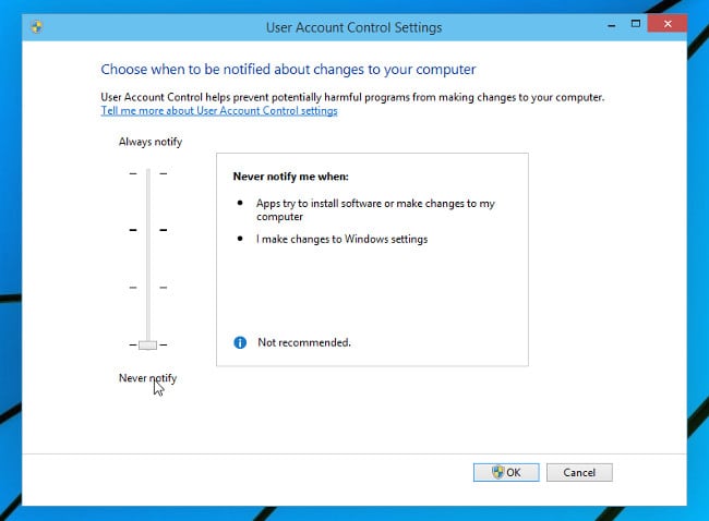 Windows 10'da UAC Seviyesini Değiştir