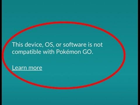 Pokemon Go'daki bir hatanın ekran görüntüsü